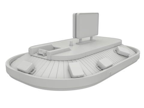 Airport Claim Transporter with Baggage 3D मॉडल