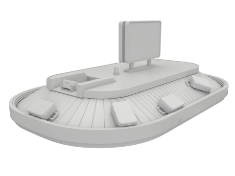 Airport Claim Transporter with Baggage 3D Model