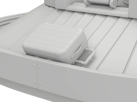 Airport Claim Transporter with Baggage 3D Model