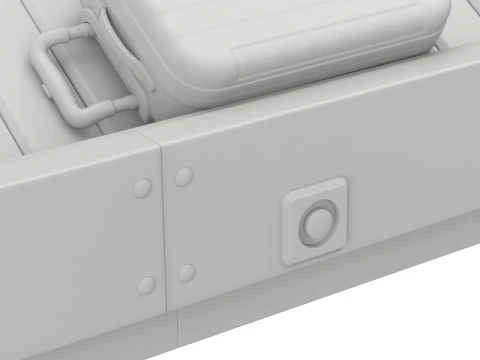 Airport Claim Transporter with Baggage 3D Model