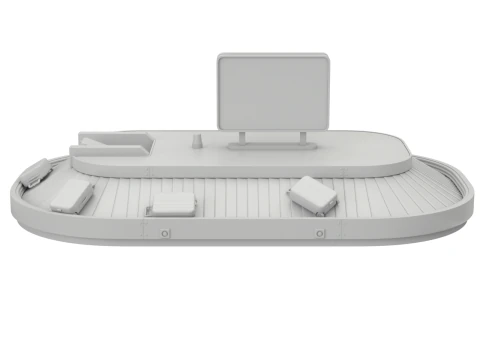 Airport Claim Transporter with Baggage 3D Model