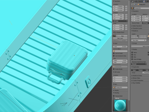 Airport Claim Transporter with Baggage 3D मॉडल