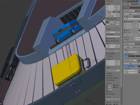 Airport Claim Transporter with Baggage 3D मॉडल