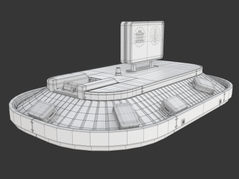 Airport Claim Transporter with Baggage 3D मॉडल