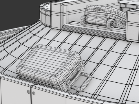 Airport Claim Transporter with Baggage 3D मॉडल