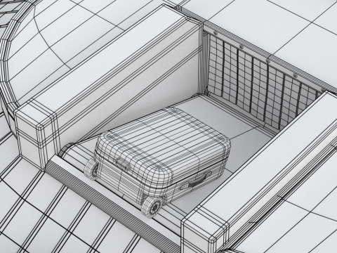 Airport Claim Transporter with Baggage 3D मॉडल