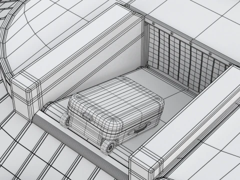 Airport Claim Transporter with Baggage 3D Model