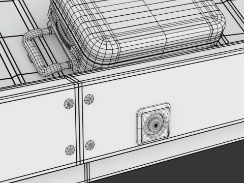 Airport Claim Transporter with Baggage 3D Model