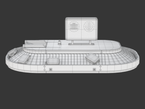 Airport Claim Transporter with Baggage 3D मॉडल