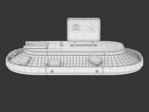Airport Claim Transporter with Baggage 3D Model
