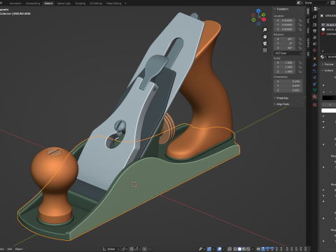 Wood Plane 3D मॉडल
