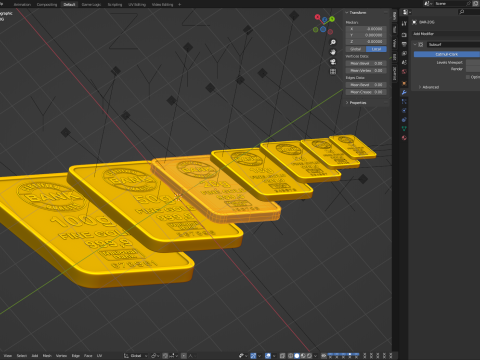 Gold Bars 3D Model