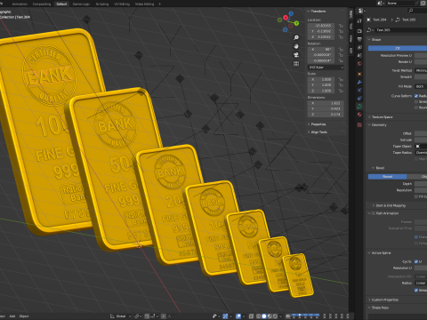Gold Bars 3D Model