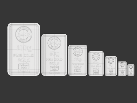Gold Bars 3D Model