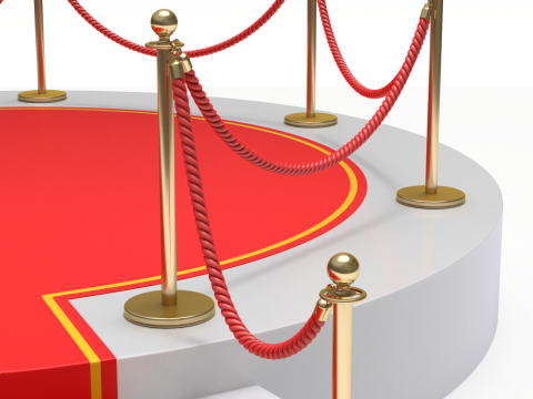 Round stage with red carpet 3D 模型