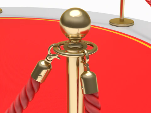 Round stage with red carpet 3D Model