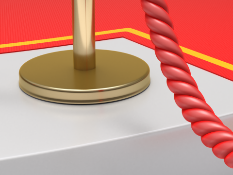 Round stage with red carpet 3D 模型