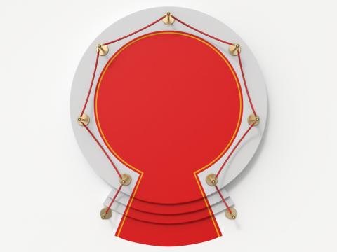 Round stage with red carpet 3D 模型