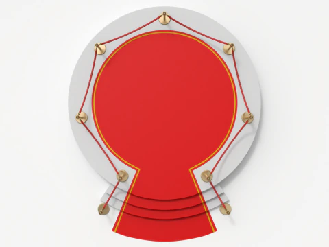 Round stage with red carpet 3D Model
