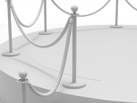 Round stage with red carpet 3D Model