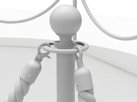 Round stage with red carpet 3D Model