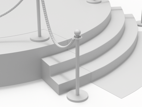 Round stage with red carpet 3D 模型