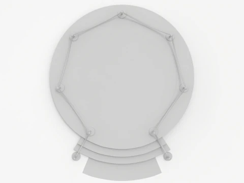 Round stage with red carpet 3D Model