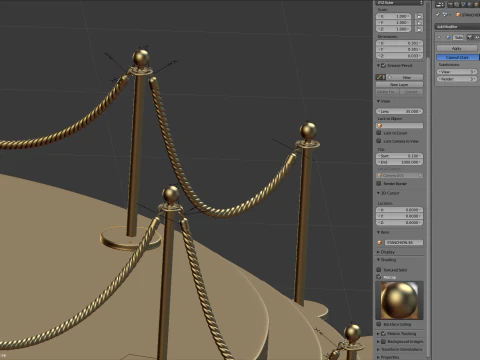 Round stage with red carpet 3D Model