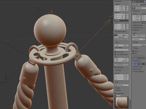 Round stage with red carpet 3D Model