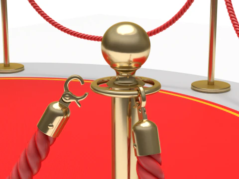 Round stage with red carpet 3D Model