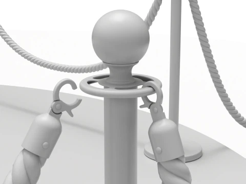 Round stage with red carpet 3D Model
