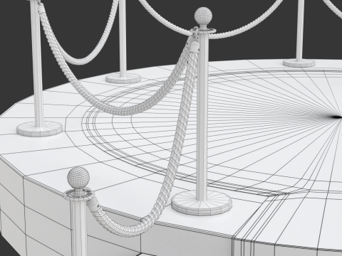 Round stage with red carpet 3D 模型