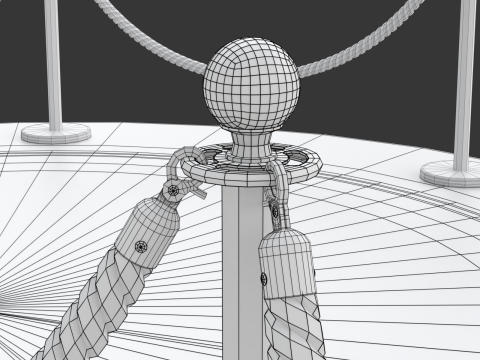 Round stage with red carpet 3D 模型