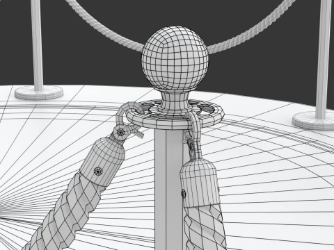 Round stage with red carpet 3D Model