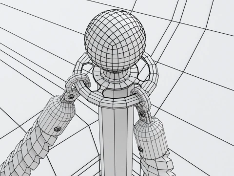 Round stage with red carpet 3D Model