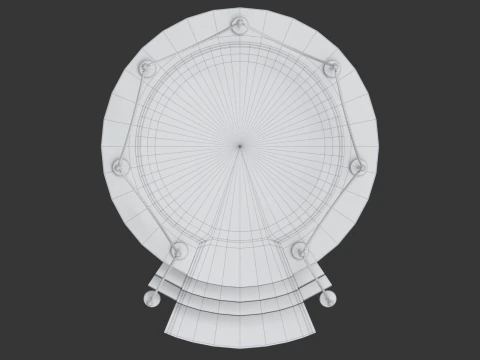Round stage with red carpet 3D Model
