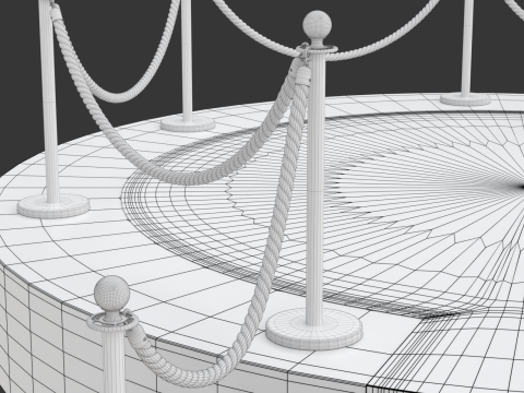 Round stage with red carpet 3D 模型