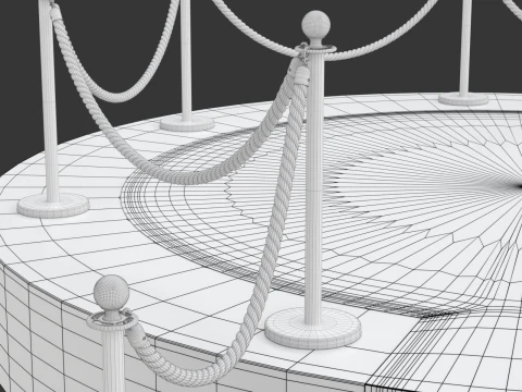 Round stage with red carpet 3D Model