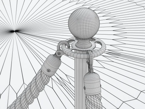 Round stage with red carpet 3D Model