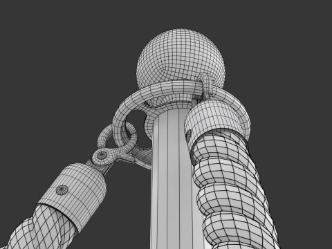 Round stage with red carpet 3D Model