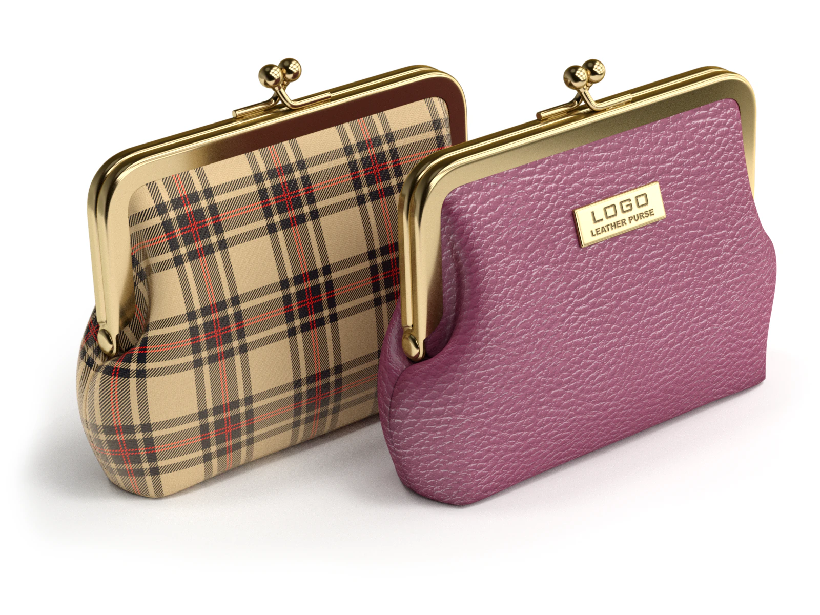 Leather and Fabric Purse 3D Model .c4d .max .obj .3ds .fbx .stl .blend 