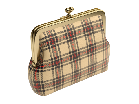 Leather and Fabric Purse Model 3D