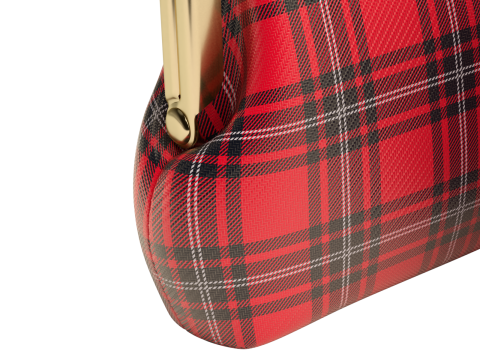 Leather and Fabric Purse Model 3D