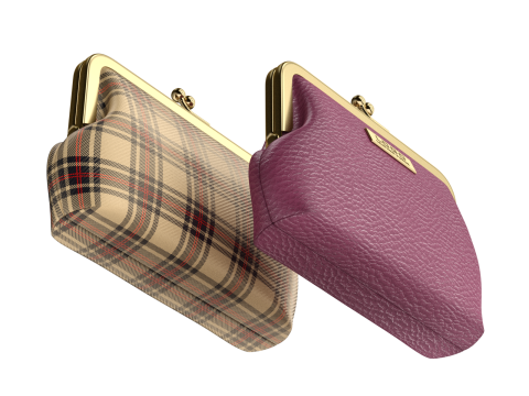 Leather and Fabric Purse Model 3D
