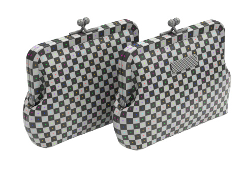 Leather and Fabric Purse Model 3D