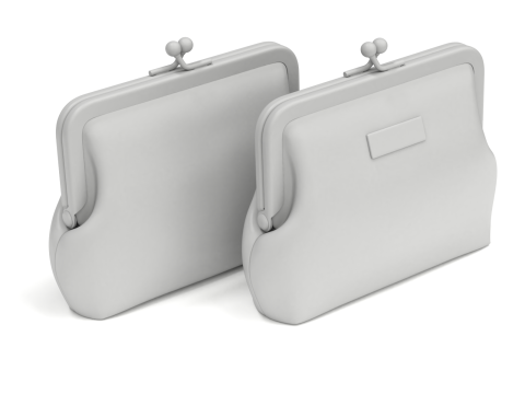 Leather and Fabric Purse Model 3D