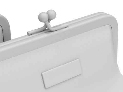 Leather and Fabric Purse Model 3D