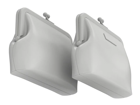 Leather and Fabric Purse 3D Model