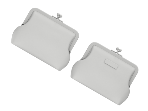 Leather and Fabric Purse Model 3D