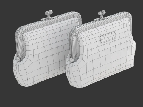 Leather and Fabric Purse 3D Model